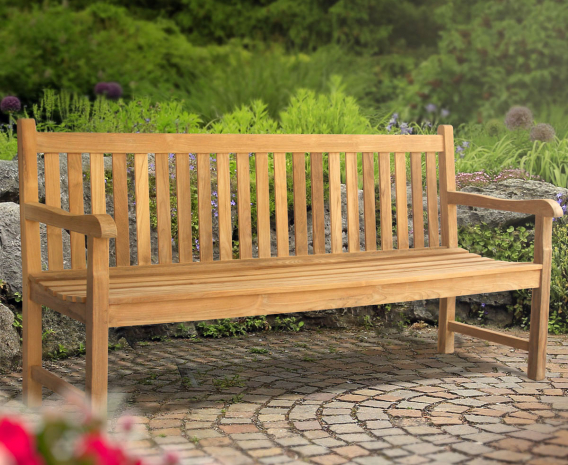 6ft teak garden discount bench