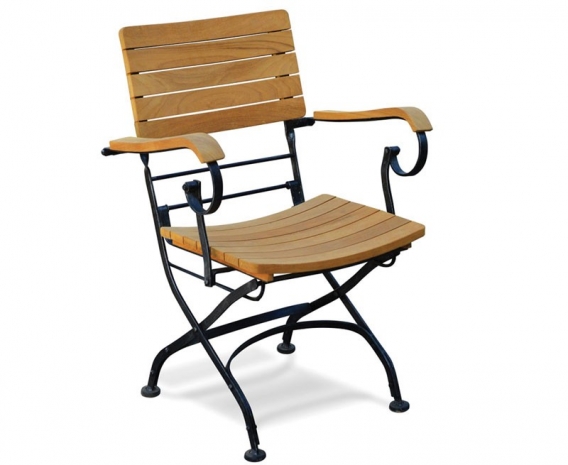 wood and metal folding bistro chairs