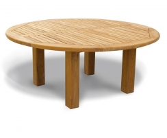 Titan 6ft Solid Wood Round Patio Dining Table Teak Straight Leg 1 8m
