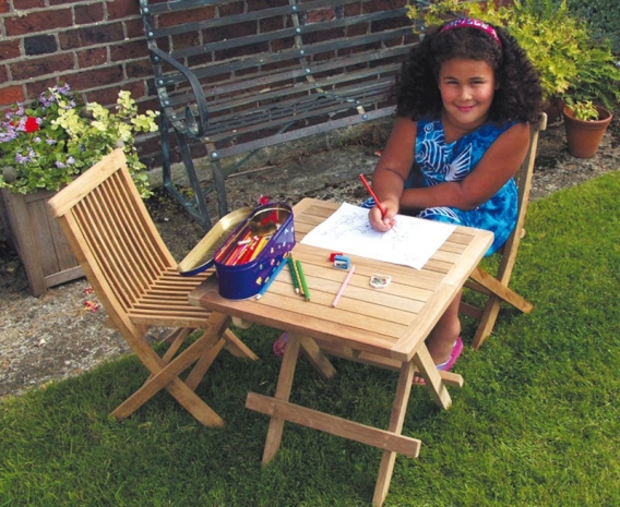 childrens wooden folding table and chairs
