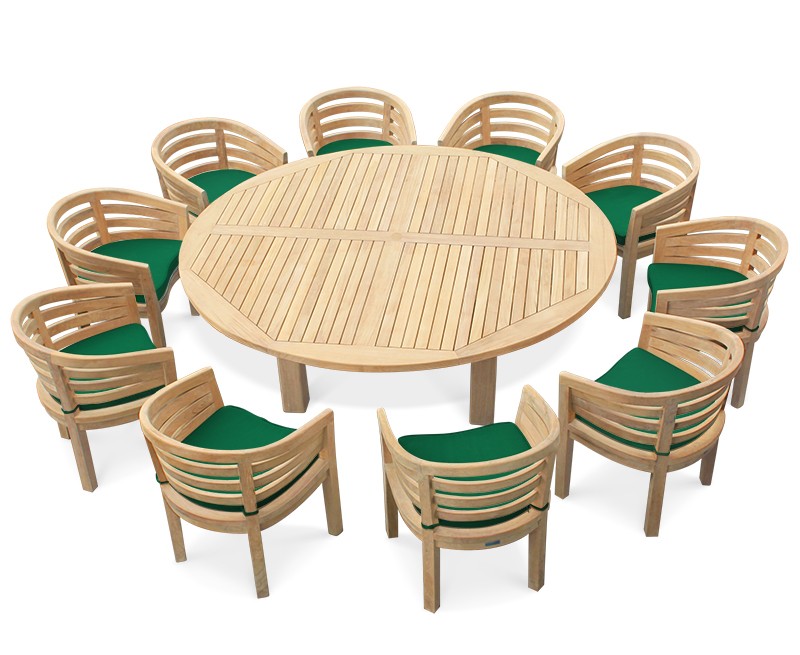 10 Seater Garden Dining Set, Titan Round 2.2m Table with Kensington