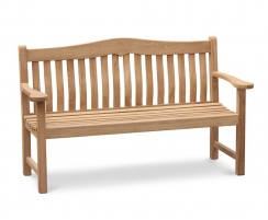 Rosette Teak Garden Bench, Flat Pack - 1.5m