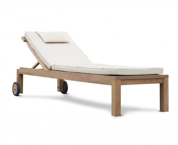 Wooden reclining on sale sun lounger